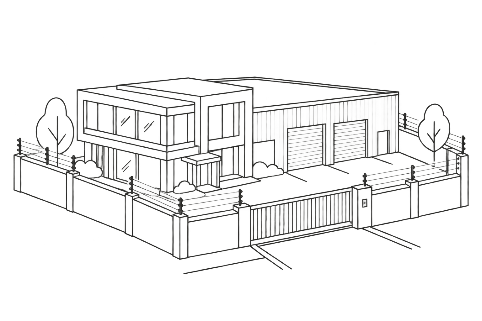 Commercial security line illustration