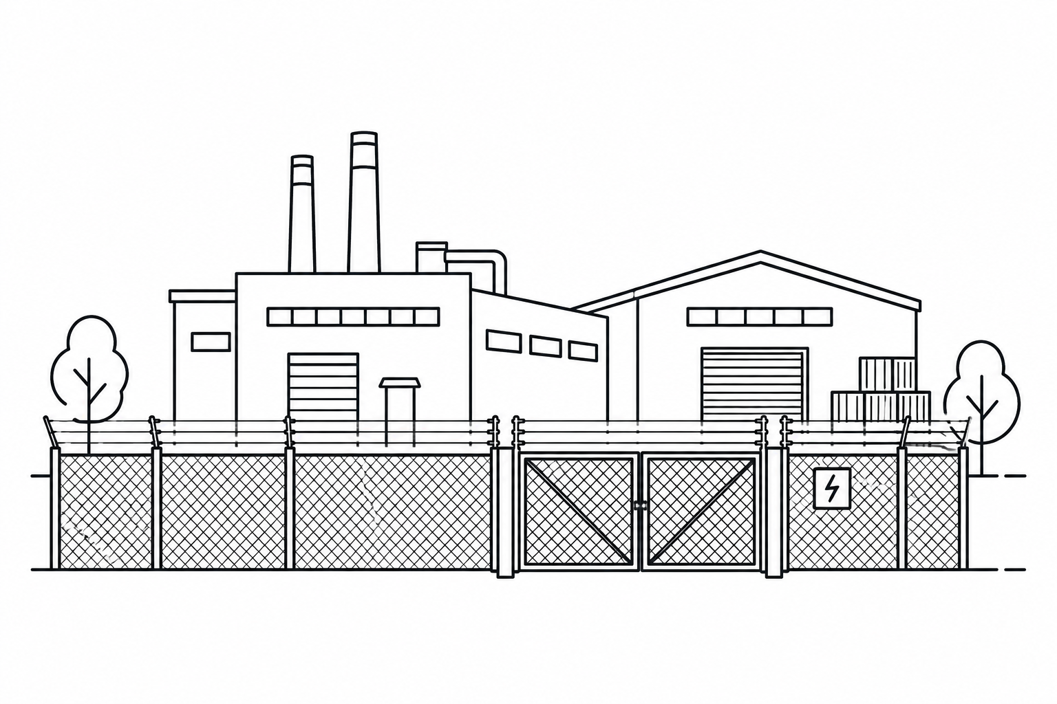 Industrial security line illustration