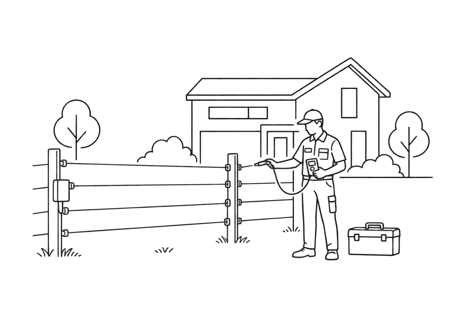 Maintenance security line illustration
