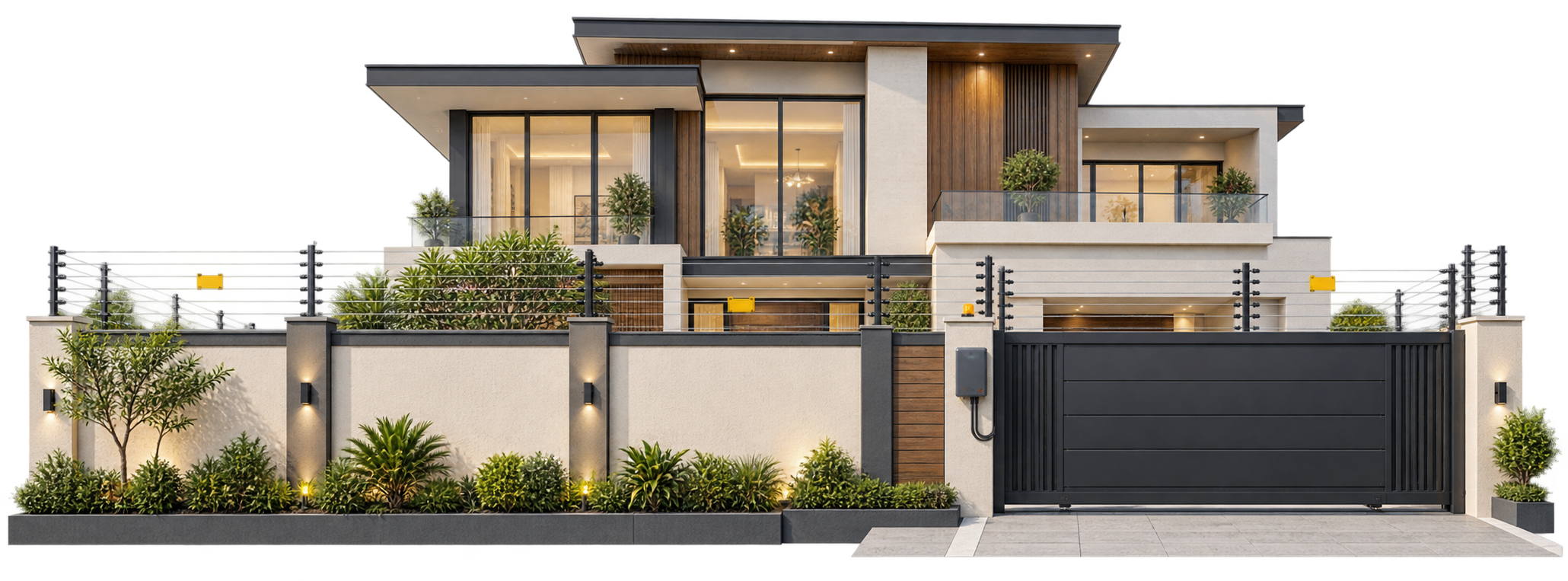 Shelly Technologies electric fencing and rooftop solar installation on a Karachi home