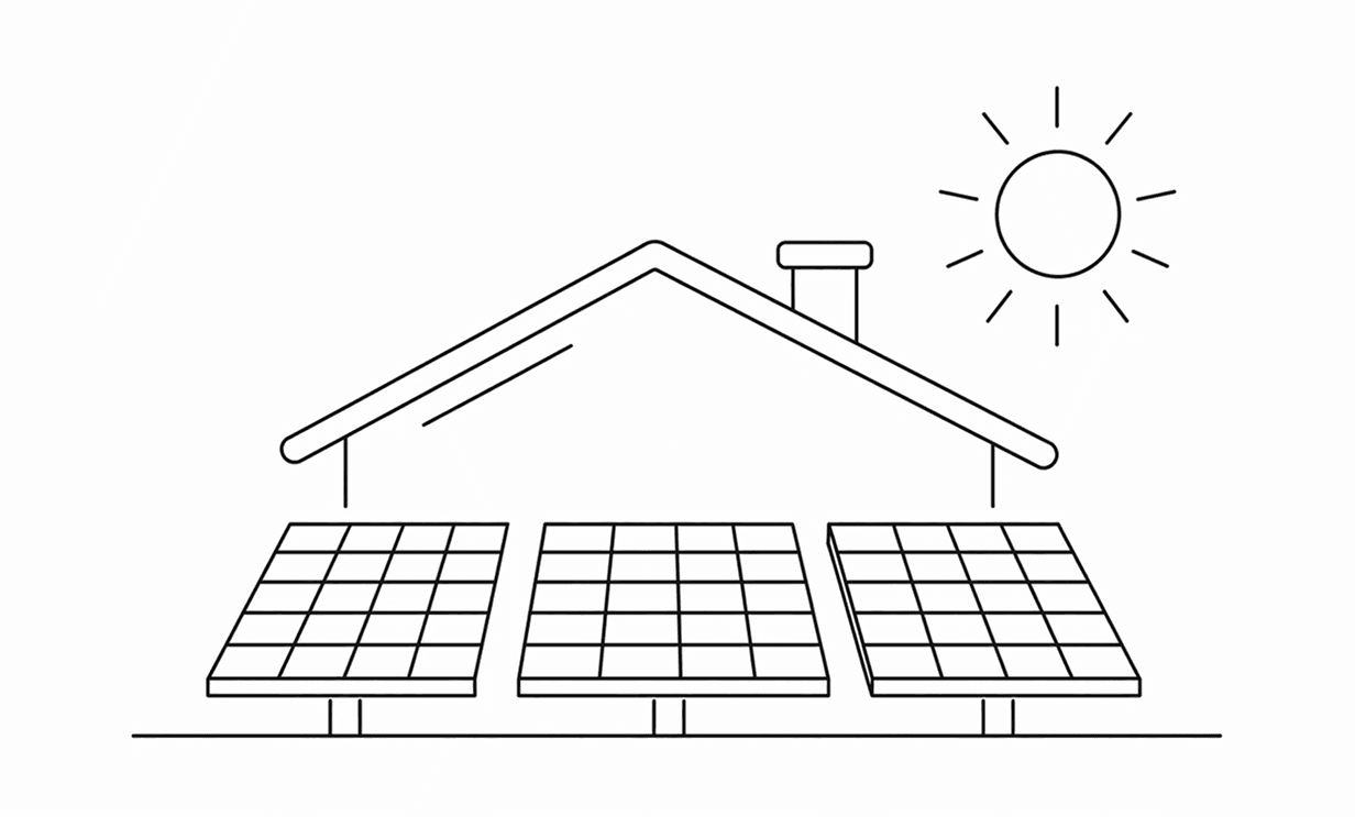 Solar panel installation line illustration